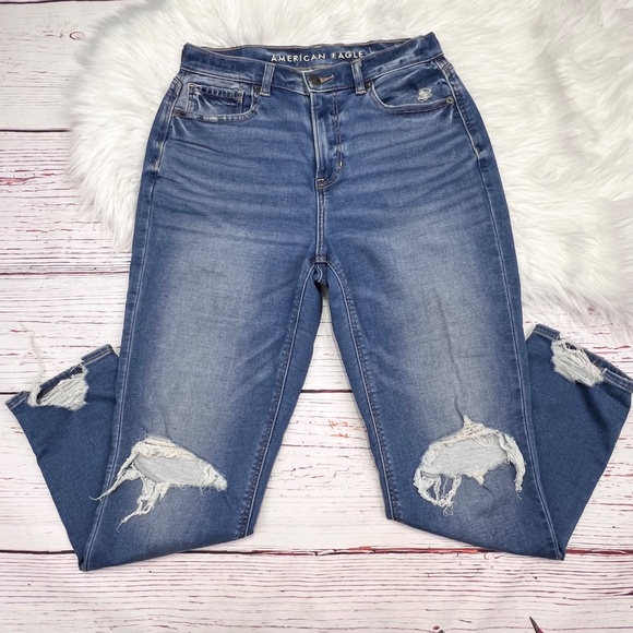 👖|•AMERICAN EAGLE•| Soft Knit Mom Jean High Waist Size 6👖 - Picture 4 of 10